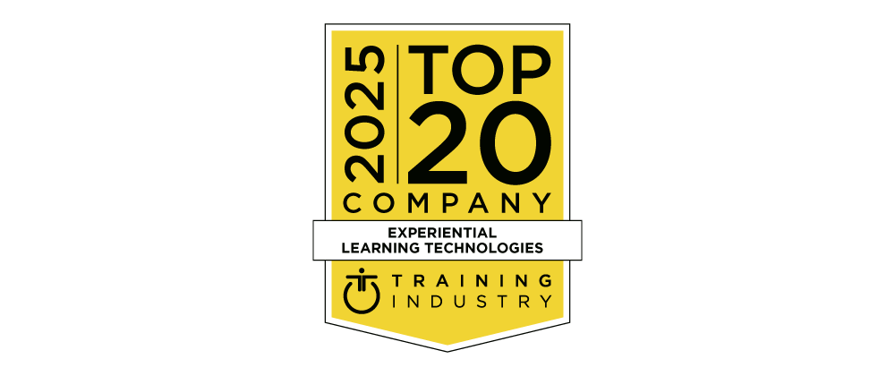 2025 Training Industry Top 20 Experiential Learning Technologies Company seal